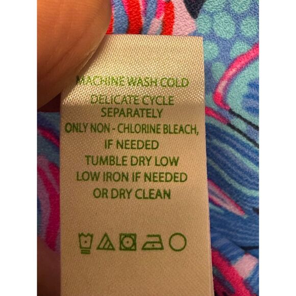 LILLY PULITZER Arcelle Printed Dress Ruby Red Wild Times Print Puff Sleeves Sz S - Picture 12 of 14